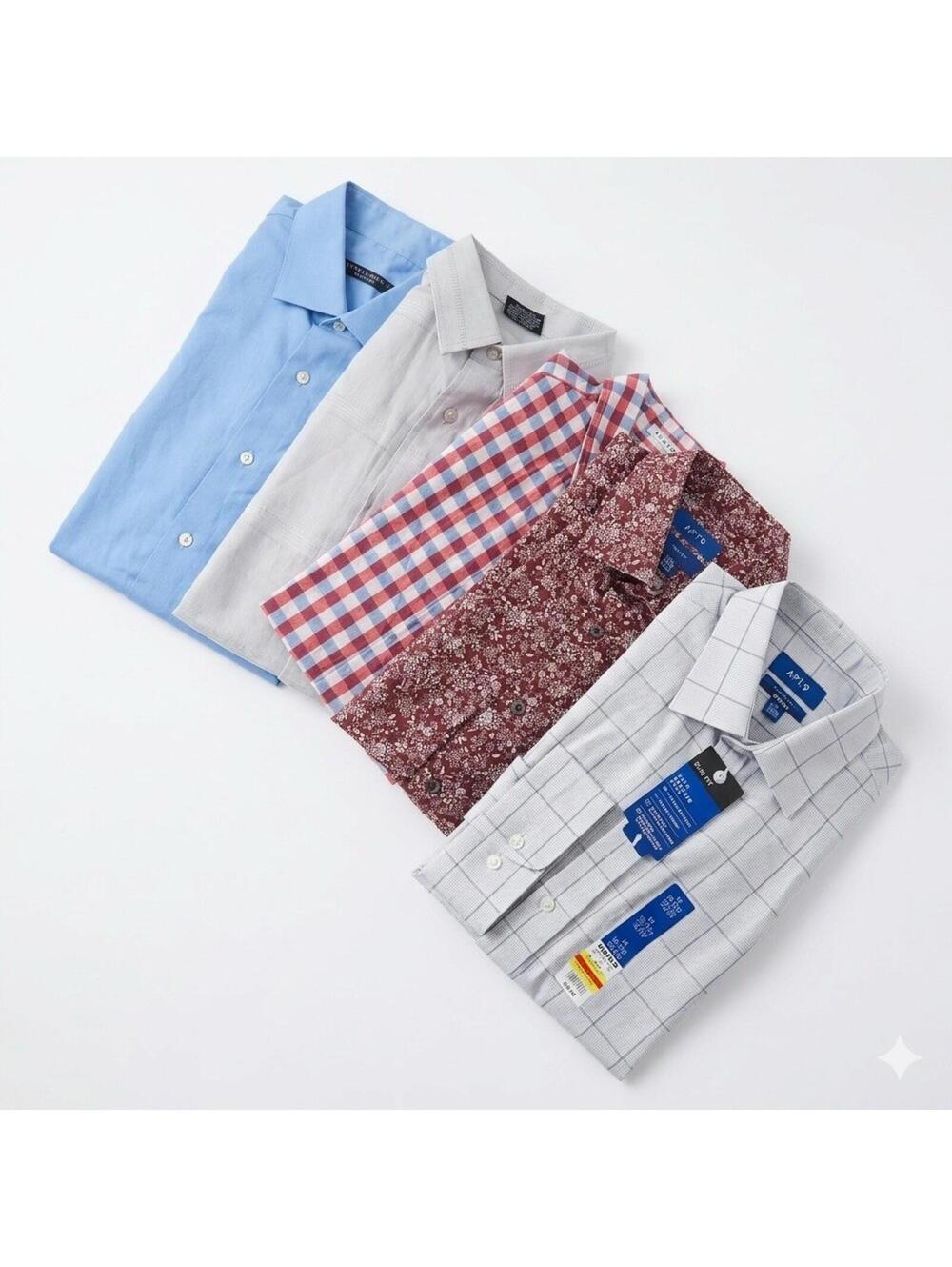 Lot of 5 Men's Shirts Size M 15-15.5 Express Apt.9 Geoffrey Beene Slim Fitted